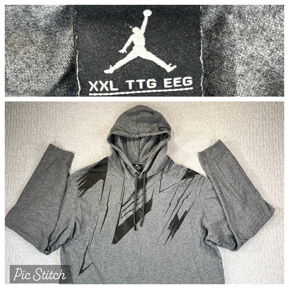 Nike Michael air Jordan NBA Pro Basketball Hoodie Men XXL Sports gray